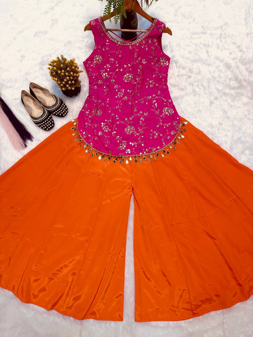 The Sunset Contrast Backless Palazzo Set